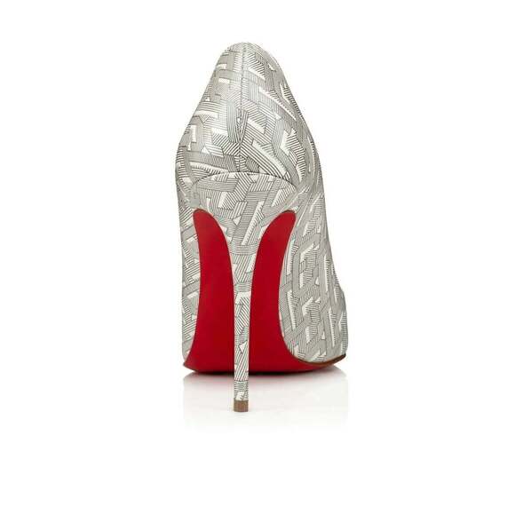 Christian Louboutin Pigalle Follies 100 Patent CL White Silver Heel Pump Shoe 36 - Picture 11 of 13